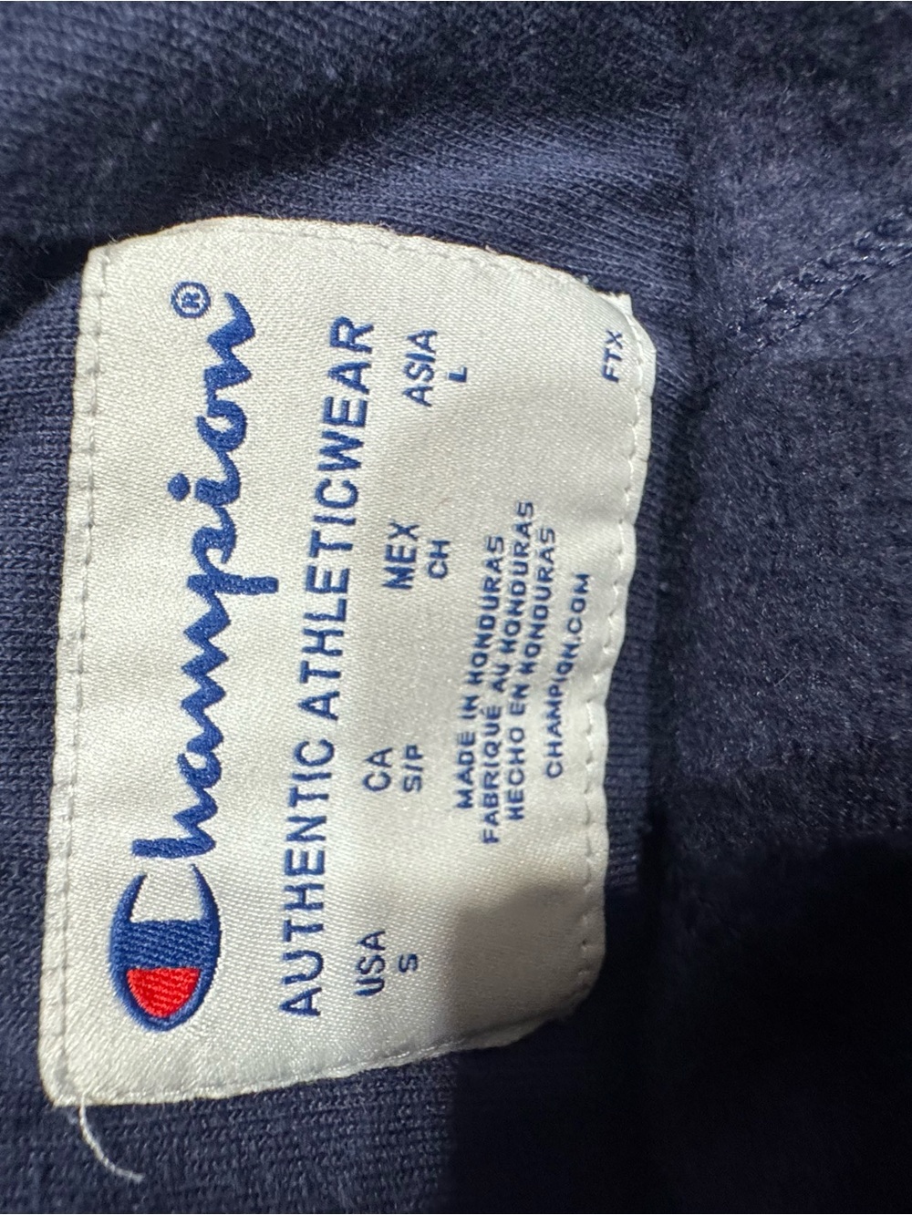 Champion Navy Sweatshirt with Multicolor Lettering - Picture 5 of 7